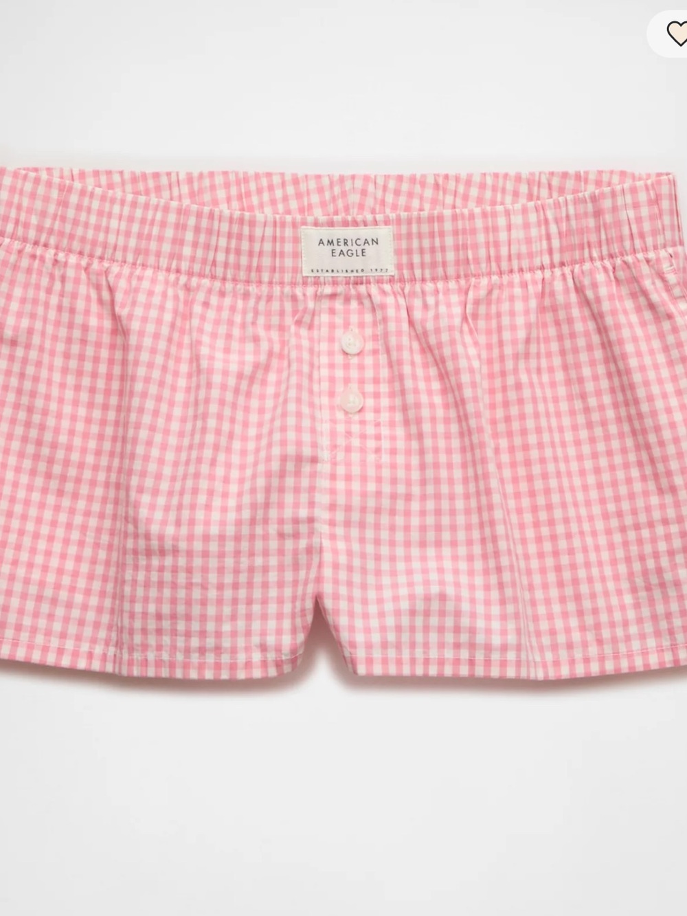 NWT American Eagle Outfitters XL Pink Gingham Women’s Micro Boxy Lounge Shorts